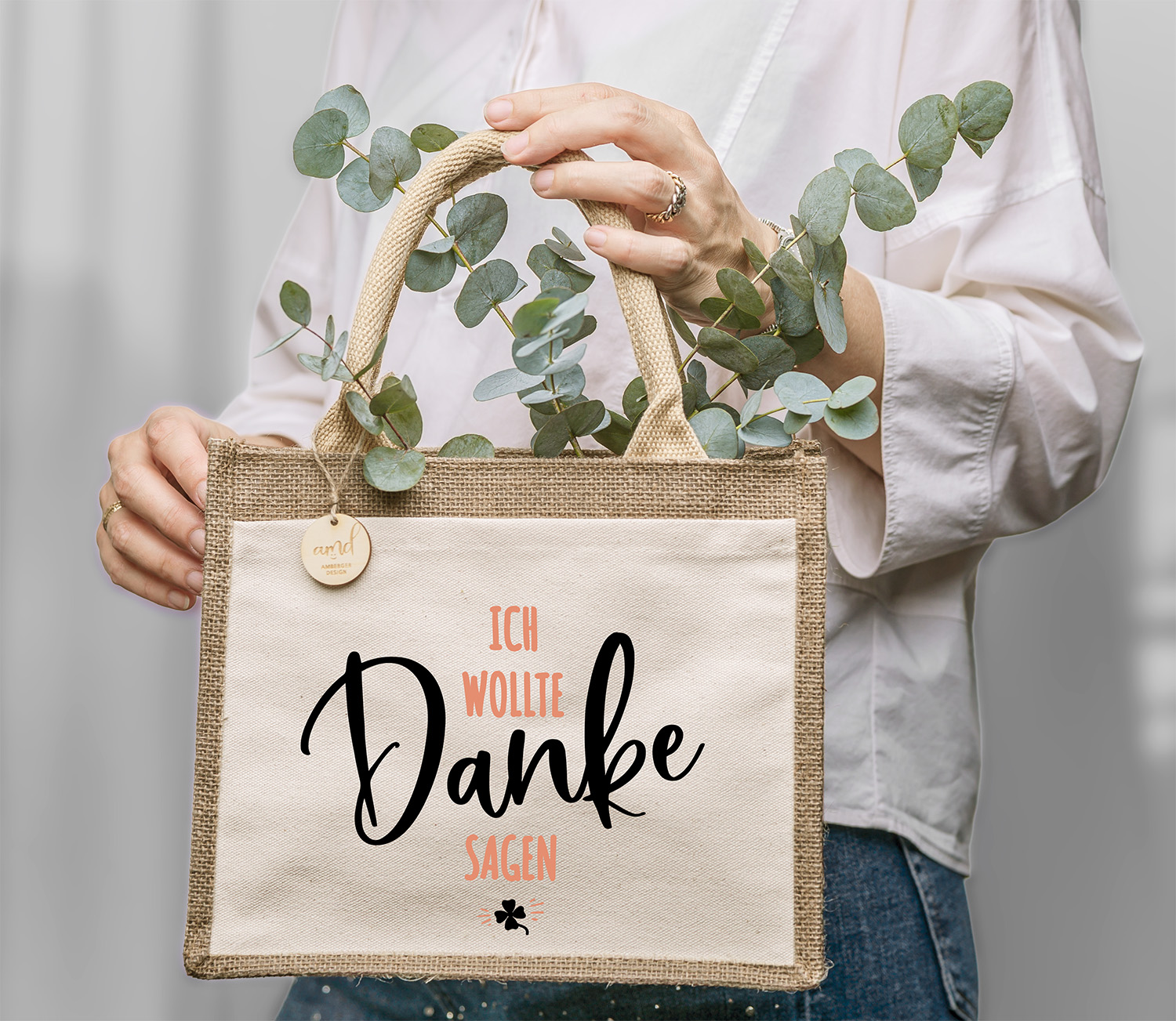 Personalisierte Jute-Tasche „Ich wollte einfach DANKE sagen“