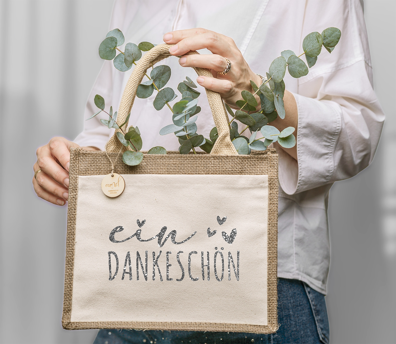 Personalisierte Jute-Tasche „Ein Dankeschön“ – Nachhaltiges Geschenk mit Herz und Name