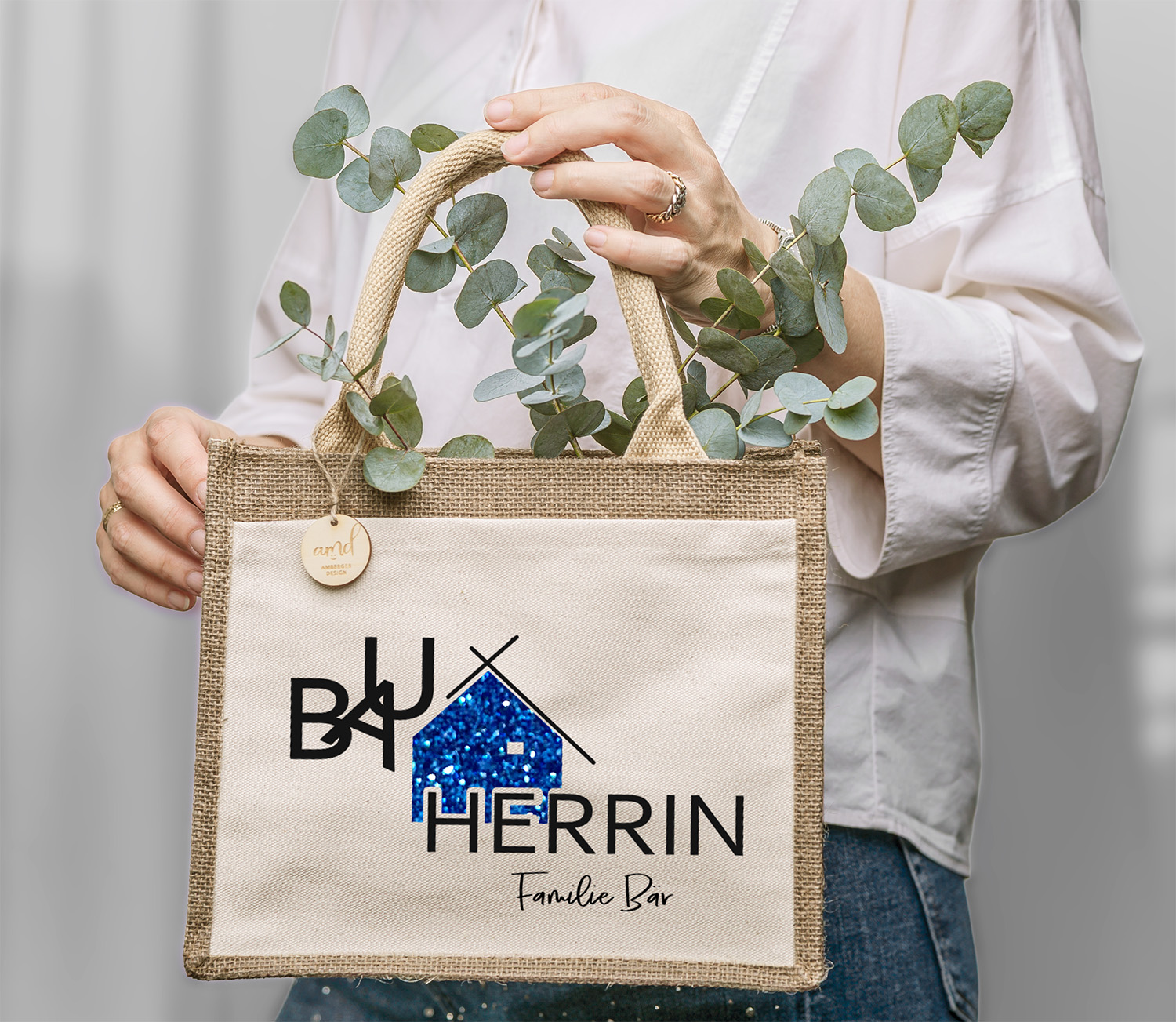 Personalisierte Jute-Tasche „Bauherr / Bauherrin“ – Geschenk zum Hausbau & Richtfest