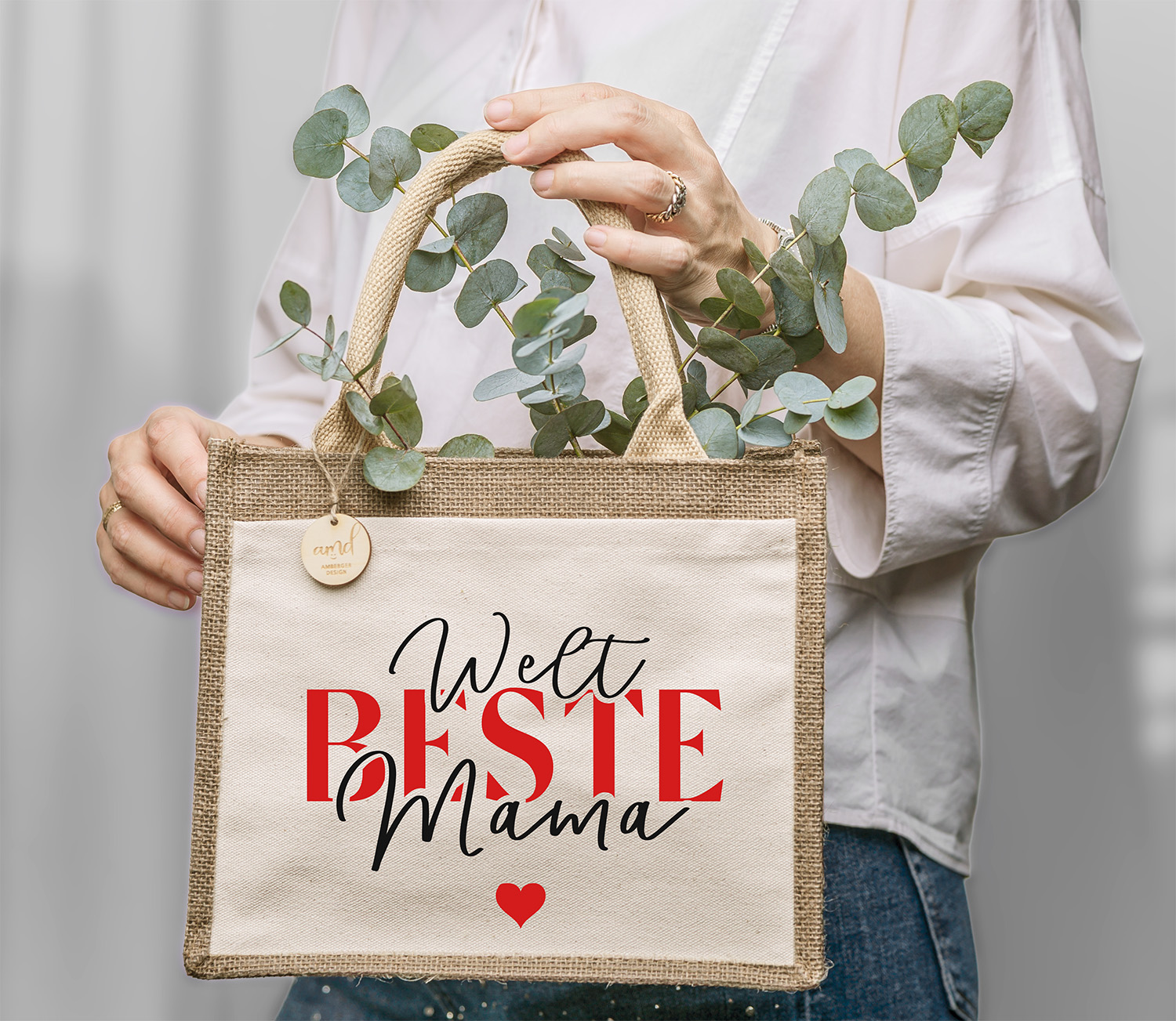 Personalisierte Jute-Tasche „Weltbeste Mama / Oma / Tante“ – mit Wunschname