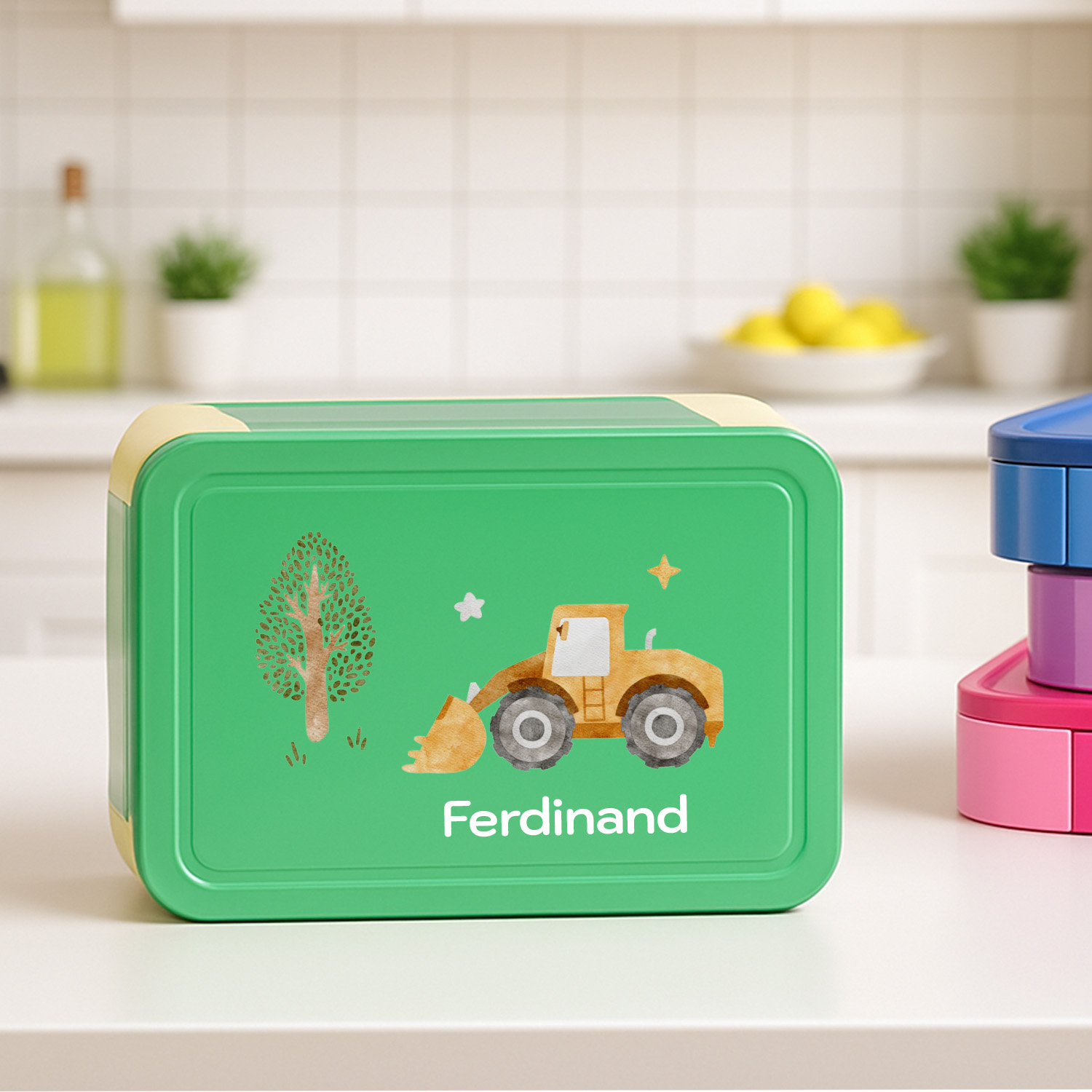 Personaliserte Brotdose Lader mit Name 