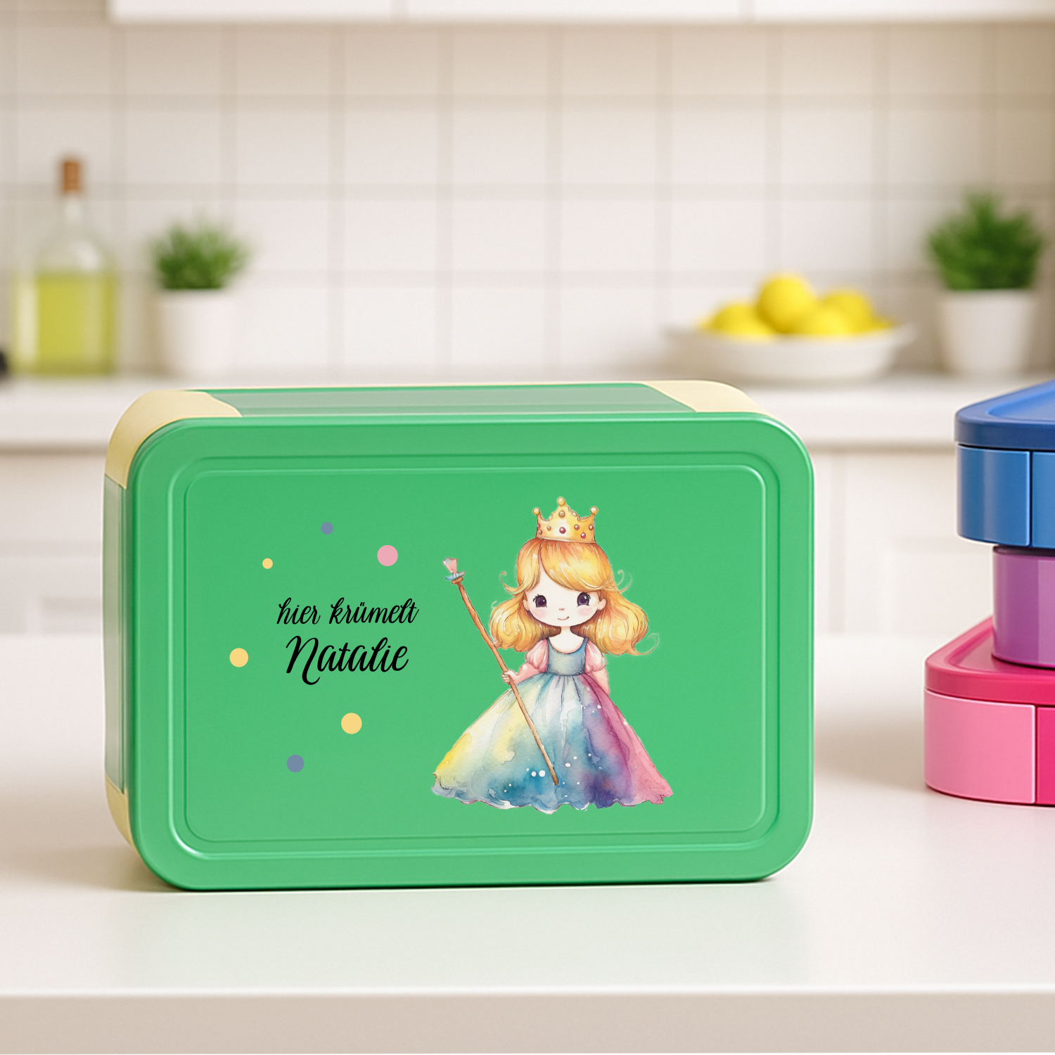 Personaliserte Brotdose Prinzessin mit Name