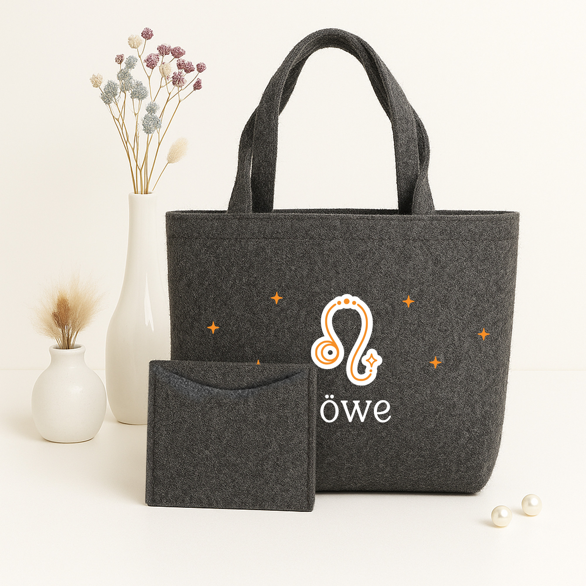 Filztasche  nachhaltiger Shopper inkl. Innentasche | mit Sternzeichen & Namen personalisierbar