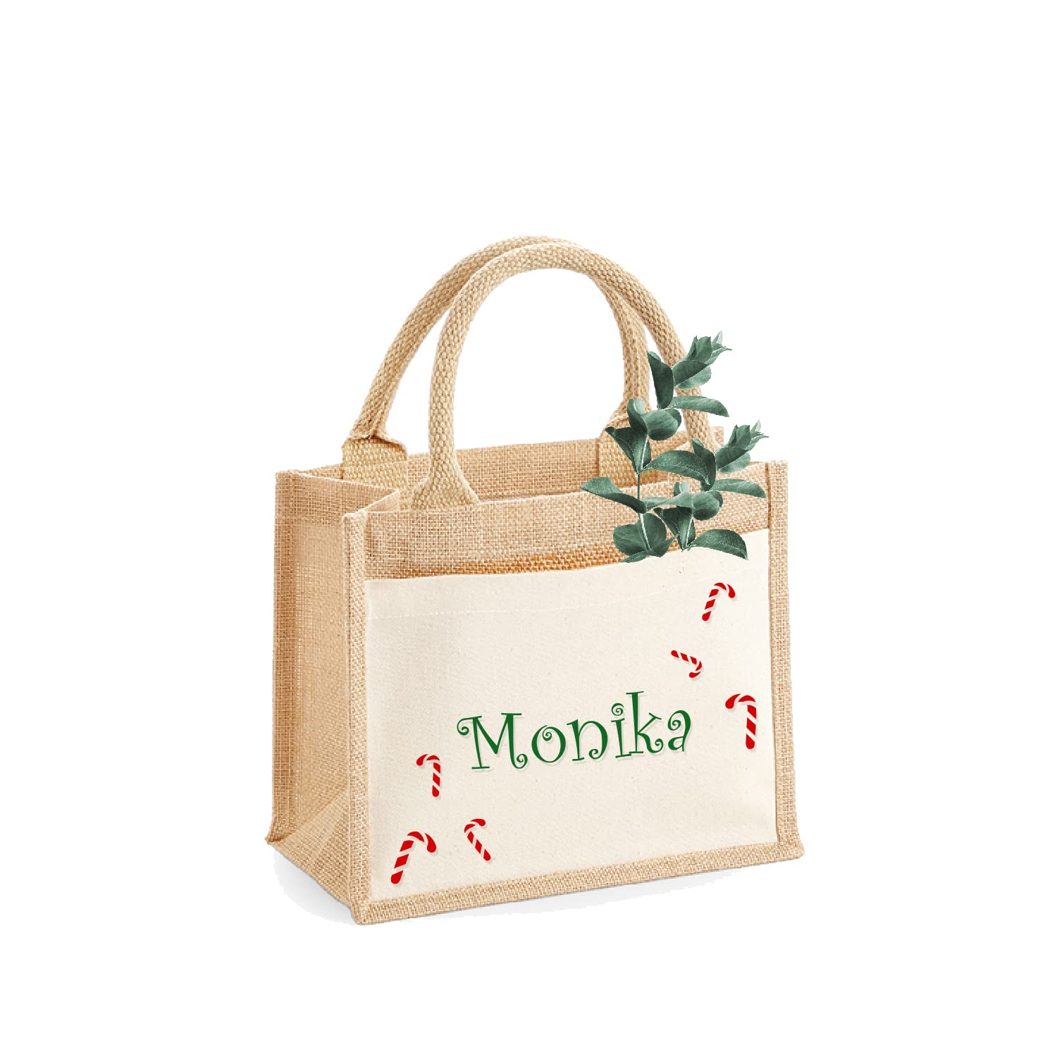 Jute-Tasche Candy-Name personalisiert | Größe S