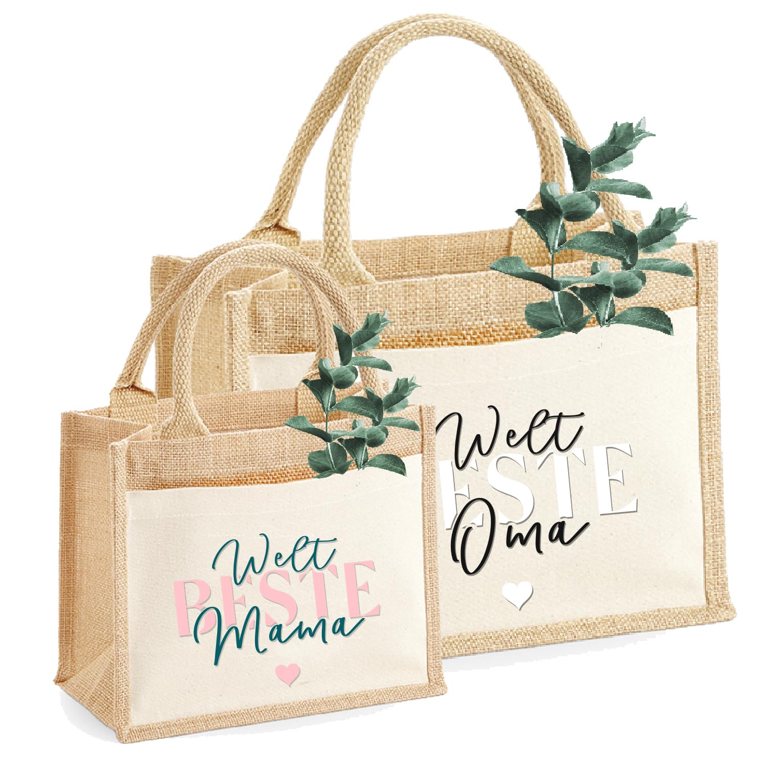 Jute-Tasche Weltbeste Mama / Oma / Tante etc. personalisiert | Jute-Beutel Nachhaltig | Größe S&M 