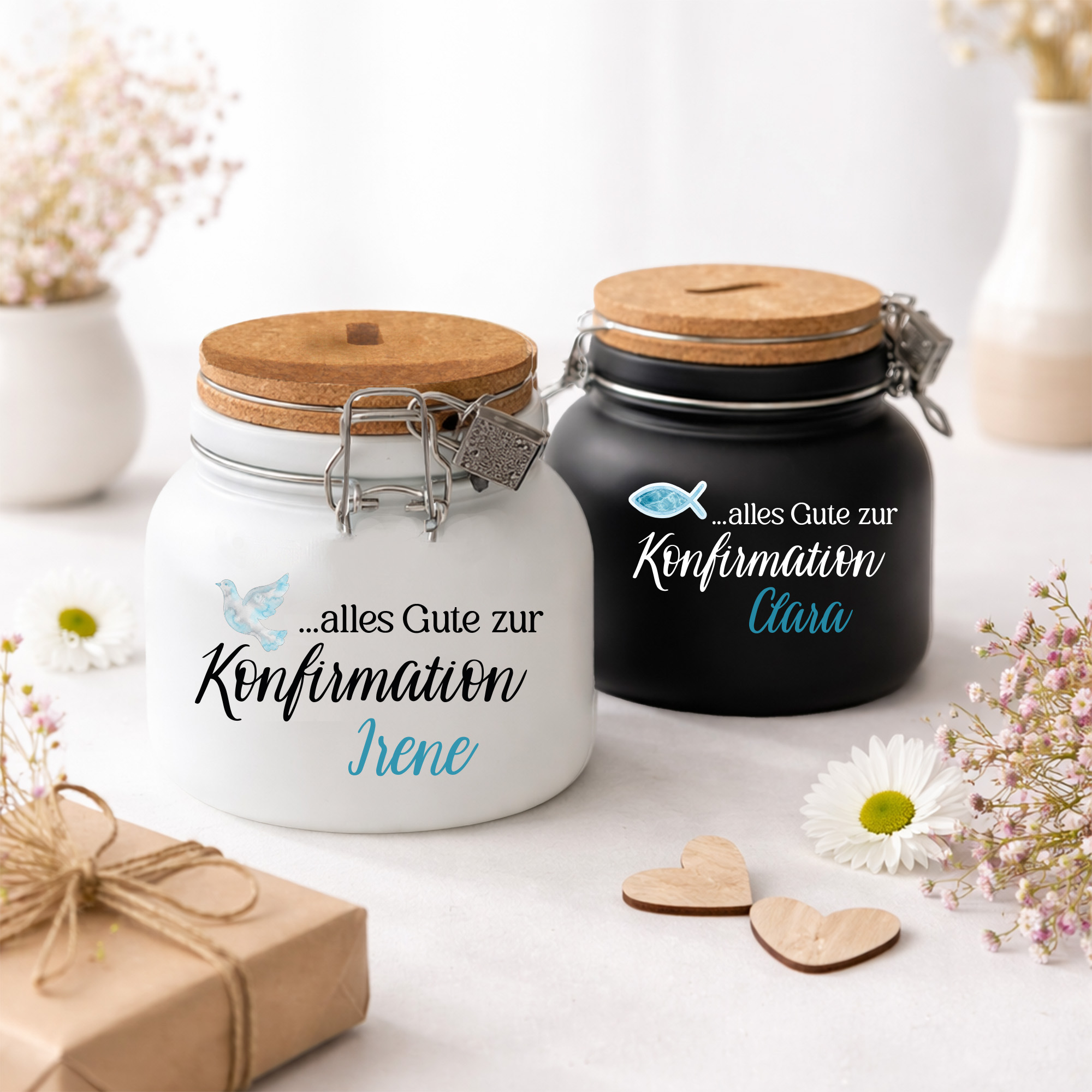 Spardose "...alles Gute zur Konfirmation" Personalisiert mit Name 