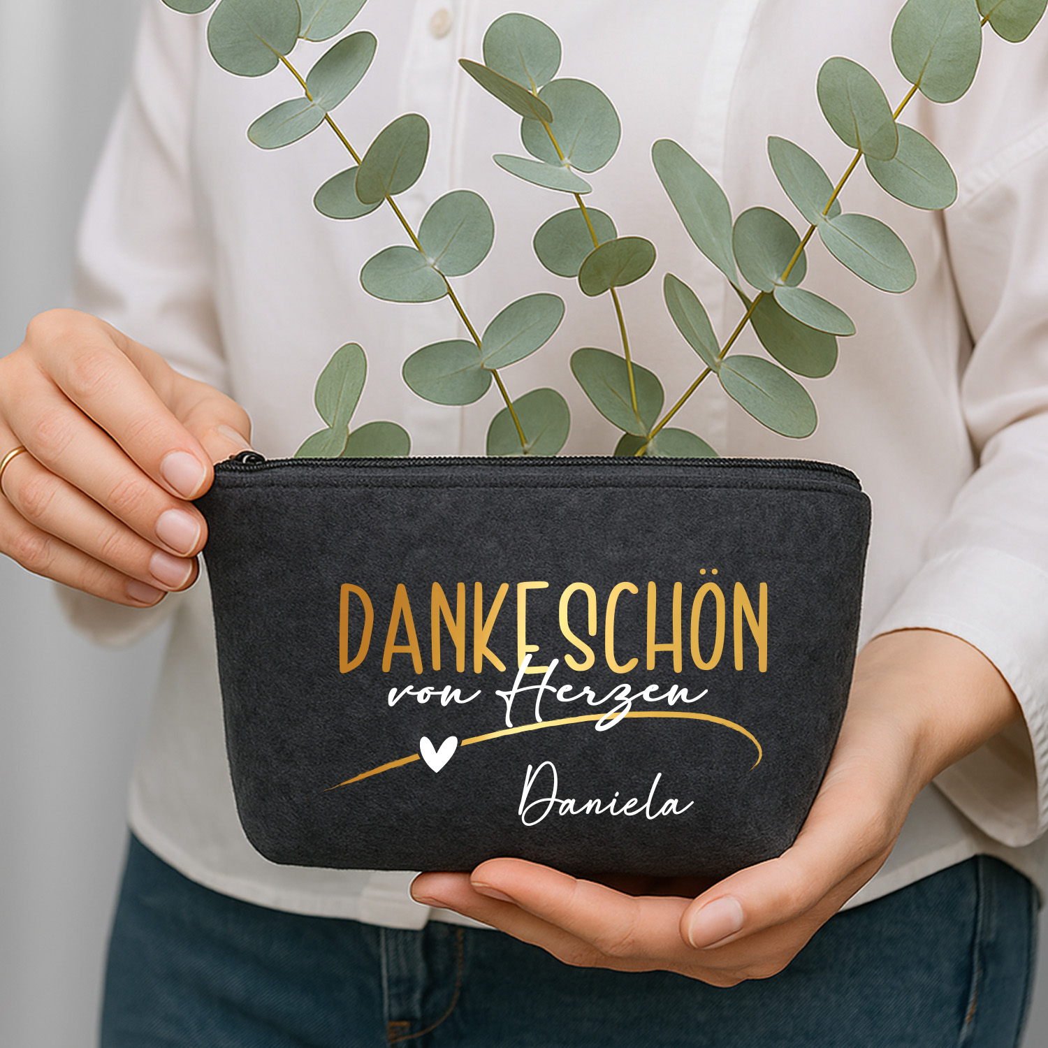 Filztäschen Geld-Geschenk "Dankeschön"  div. Icons für passende Themen zur Auswahl | Filztasche-mit-Name | Kulturbeutel