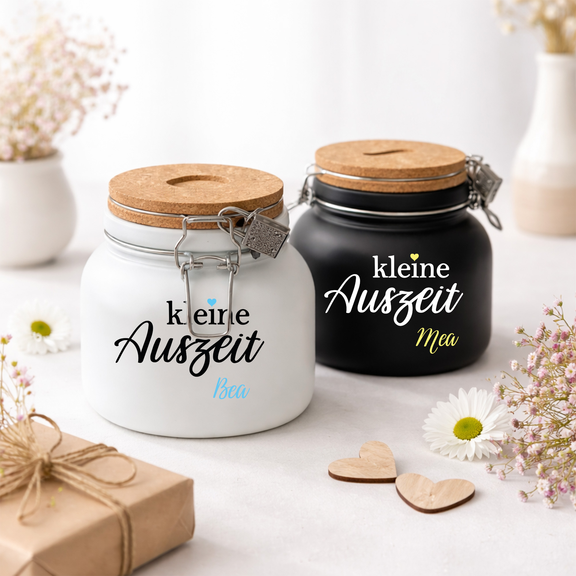 Spardose "Kleine Auszeit" Personalisiert mit Name | Geldgeschenk Geburtstag Weihnachten Mädchen Frauen