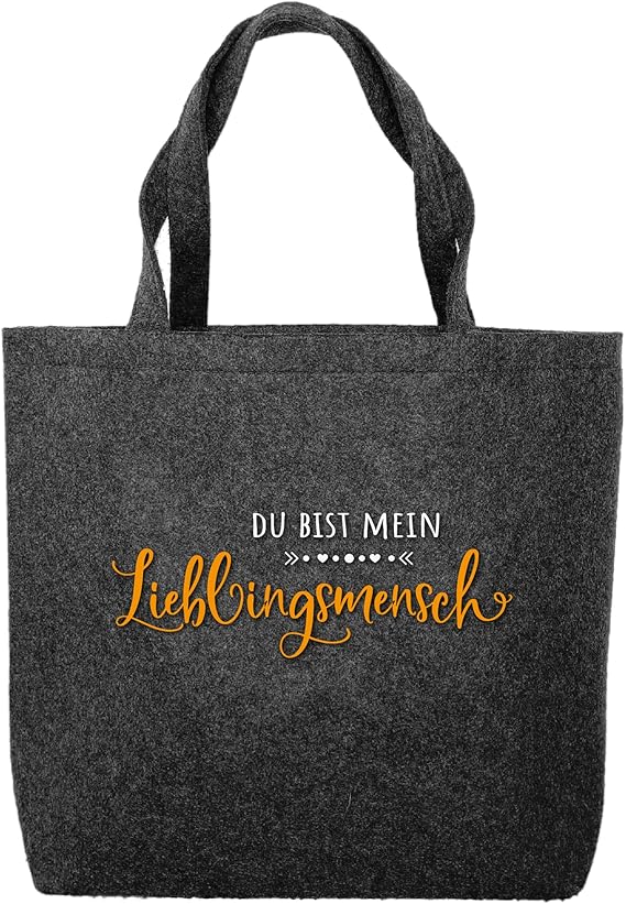 Filztasche nachhaltiger Shopper inkl. Innentasche Geschenk | Druck Lieblingsmensch