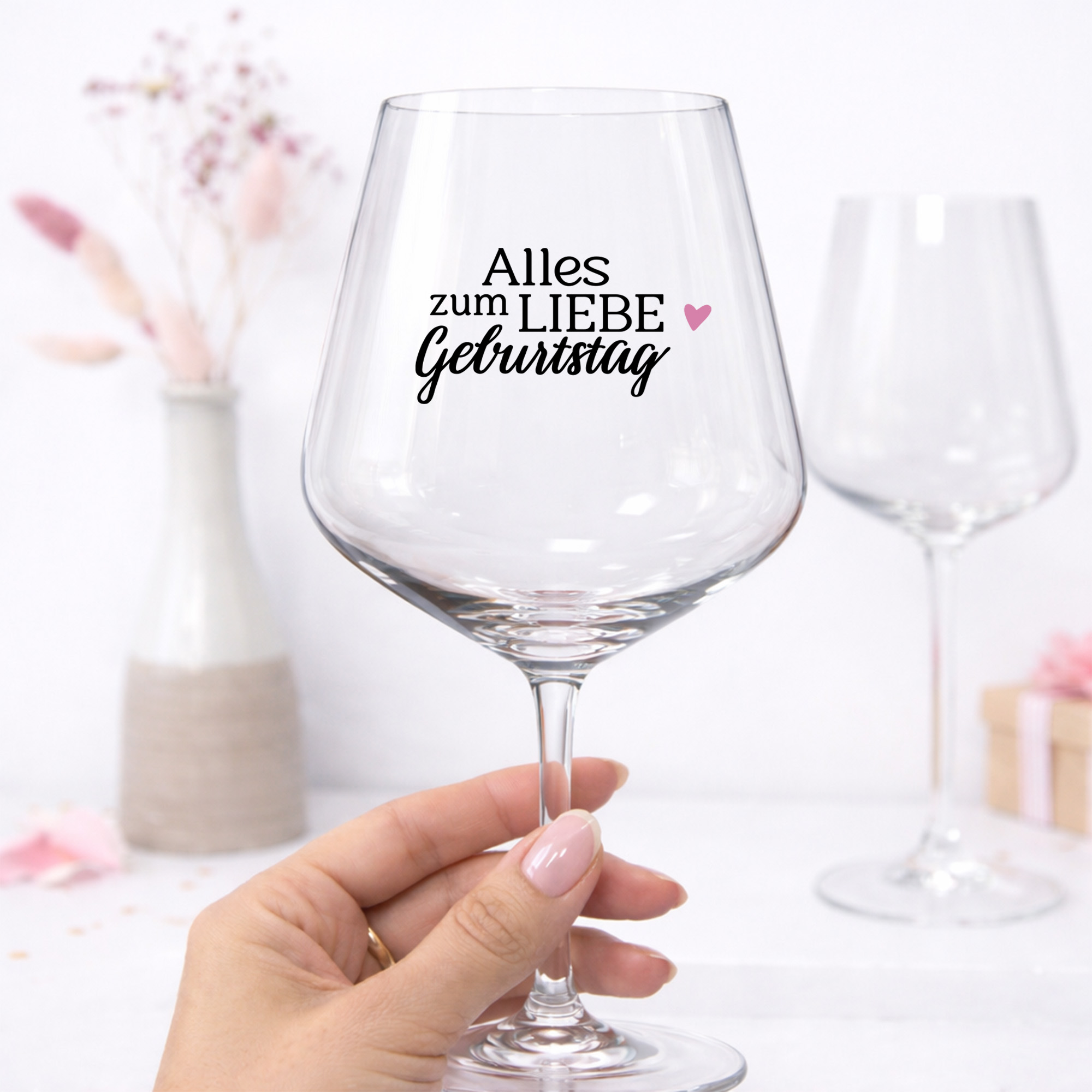 Weinglas Geburtstag „Alles Liebe zum Geburtstag“ – Geburtstagsgeschenk für Freundin, Mama oder Kollegin