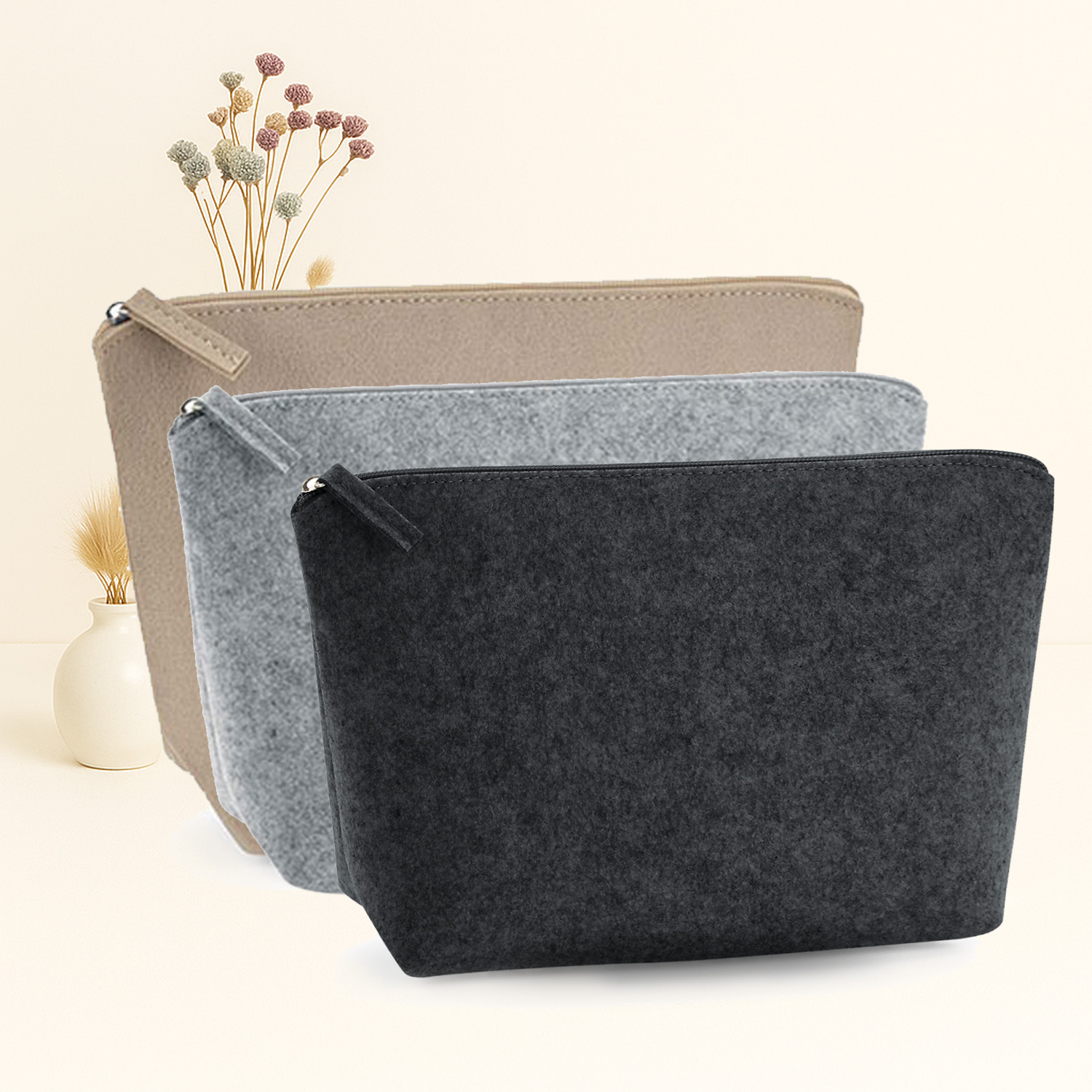 Kosmetiktasche Filz - Individuell mit Ihrem Logo oder Motiv 